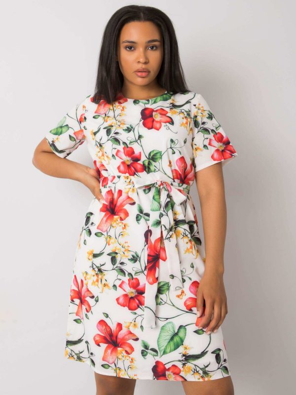 White Plus Size Tifanee Floral Dress