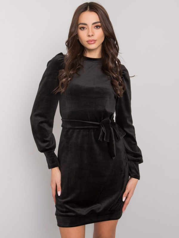 Black velour dress with Amaliee belt