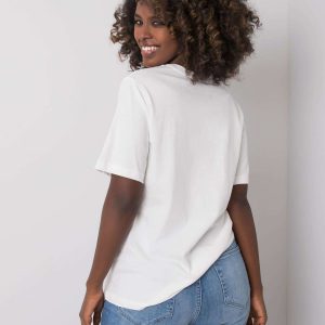 White T-shirt with print by Joelle