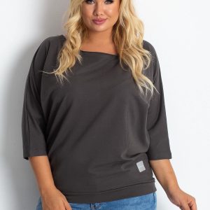 Graphite blouse with tie at the back PLUS SIZE Ideological