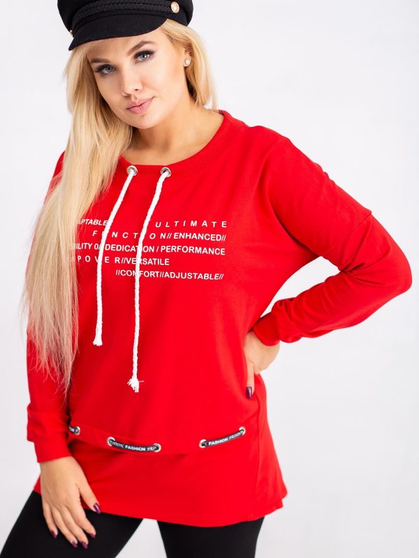 Red plus size sweatshirt Aspiration