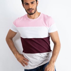 Modify men's pink and burgundy t-shirt