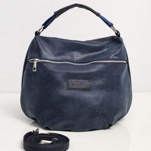 Navy blue handbag with animal motif