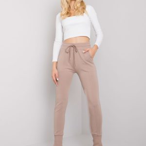 Dark beige sweatpants with pockets Naomi RUE PARIS