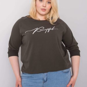 Dark khaki blouse with Rosie inscription