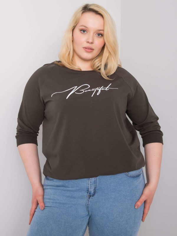 Dark khaki blouse with Rosie inscription