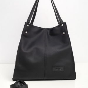 Black faux leather bag