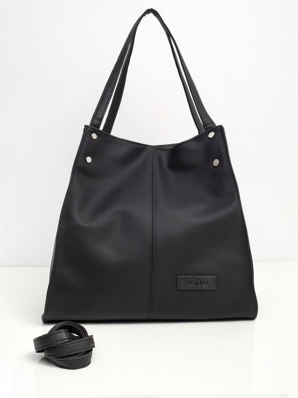 Black faux leather bag