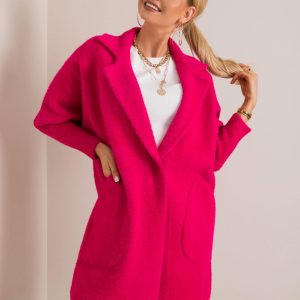 Nora's fuchsia alpaca coat