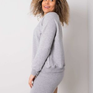 Grey plus size cotton sweatshirt Donna