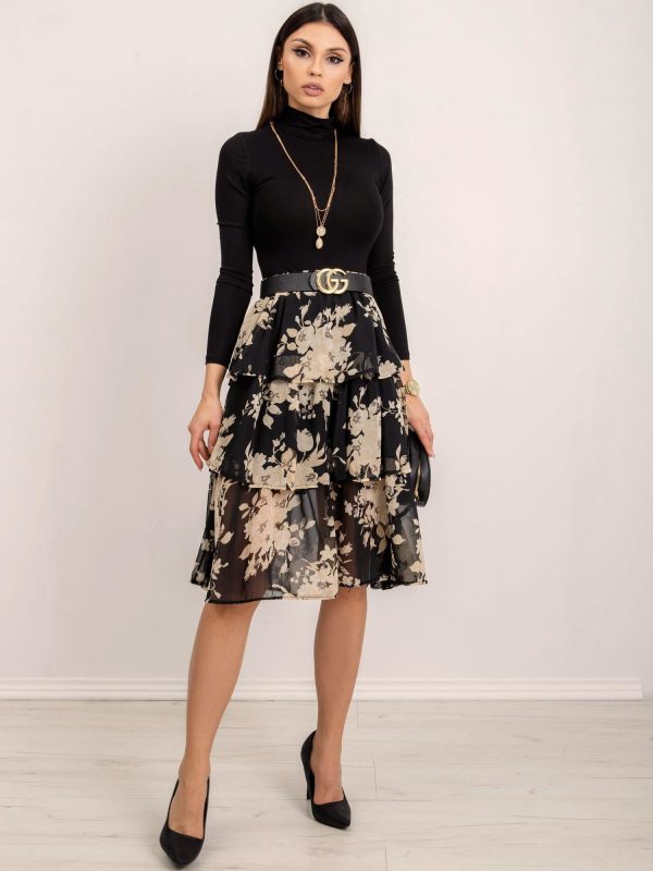 RUE PARIS Black and beige skirt Lidia