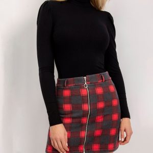 BSL Burgundy plaid skirt