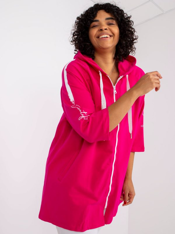 Miley Fuchsia Plus Size Hooded Sweatshirt