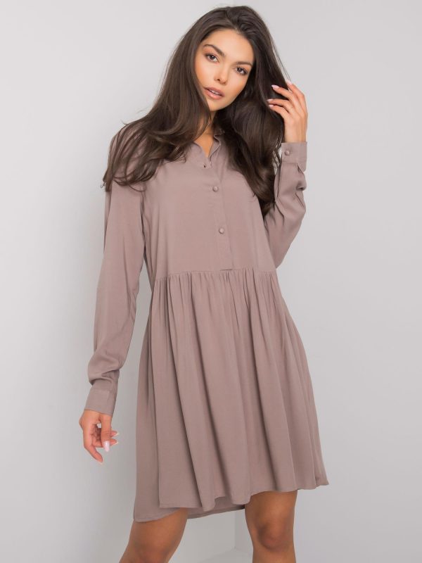 Dark beige mini dress Madeleine FRESH MADE