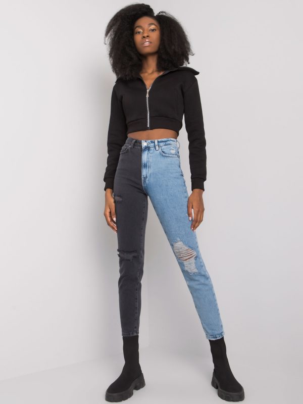 Black and blue high-waisted jeans Bianca RUE PARIS