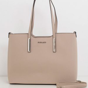 Beige large bag made of eco leather