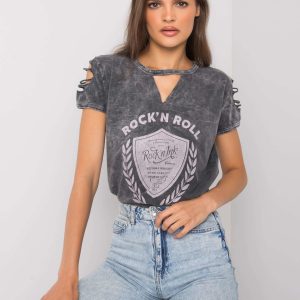 Dark grey t-shirt with print Willow