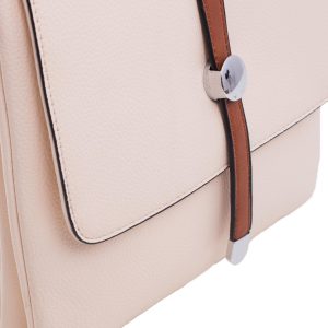 Beige eco-leather shoulder bag