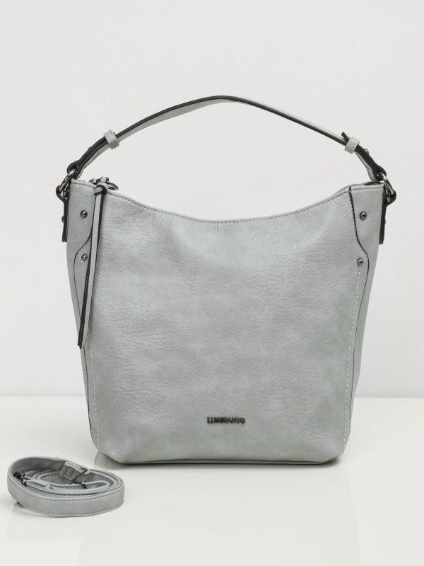 Light grey eco-leather handbag