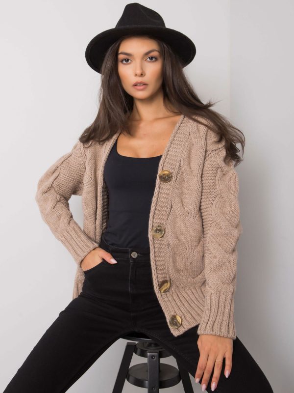 Dark beige button-down sweater Louissine RUE PARIS