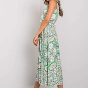 White and green patterned dress Lylah