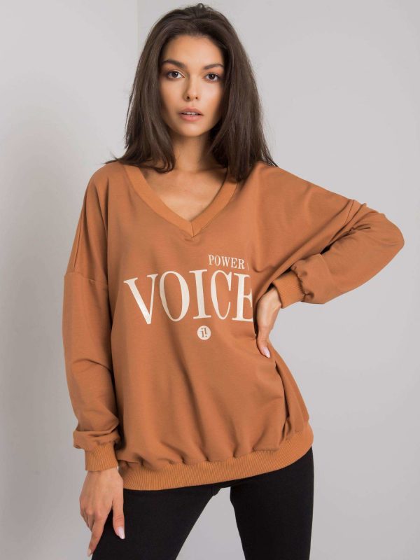 Light brown sweatshirt for women with Maral inscription