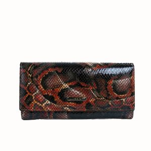 Black and Red Large Genuine Leather Wallet