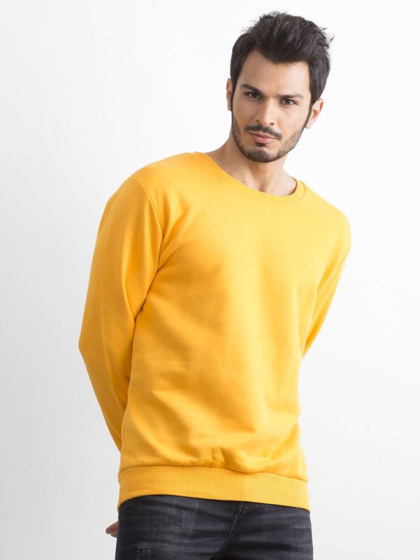 Dark Yellow Cotton Men's Sweatshirt