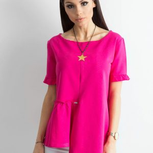 Asymmetrical fuchsia blouse