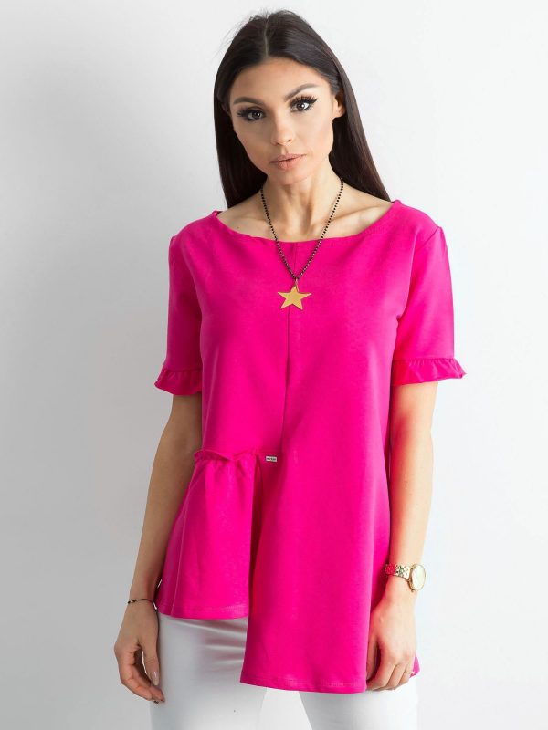 Asymmetrical fuchsia blouse