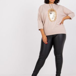 Light beige plus size blouse with Vera print