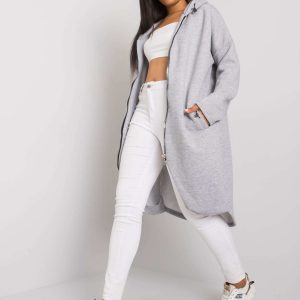 Grey melange plus size hoodie by Nellie