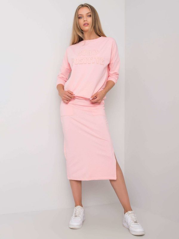 Pale Pink Cotton Set with Maite Skirt