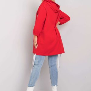 Stacy Red Plus Size Hooded Sweatshirt