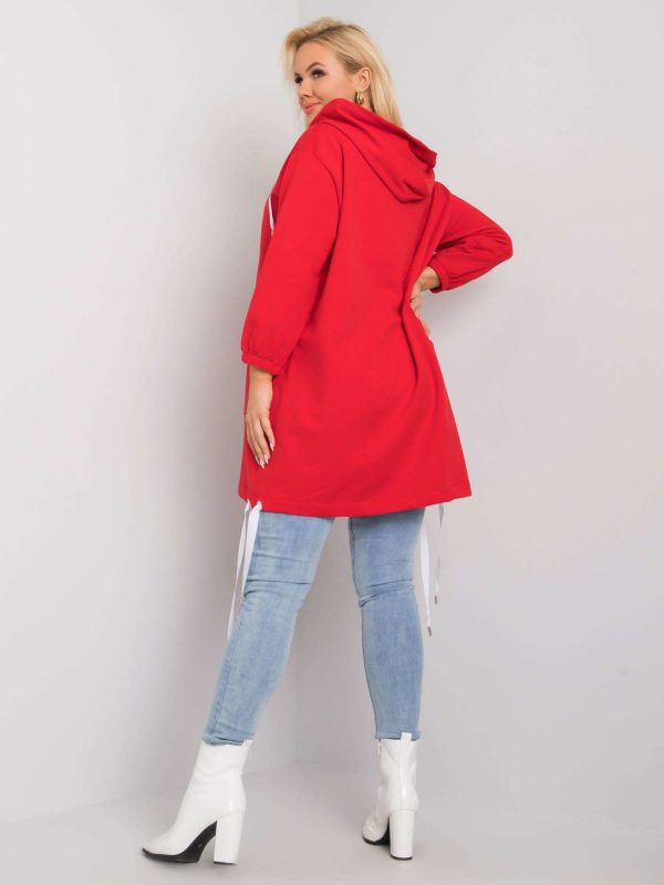 Stacy Red Plus Size Hooded Sweatshirt