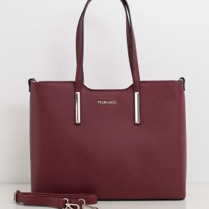 Burgundy large bag made of eco leather