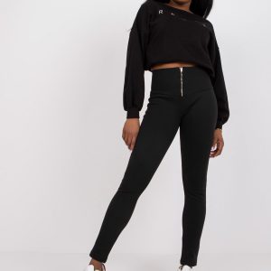 RUE PARIS Black Casual High Waist Leggings