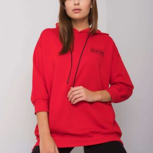 Red sweatshirt with pockets by Leora