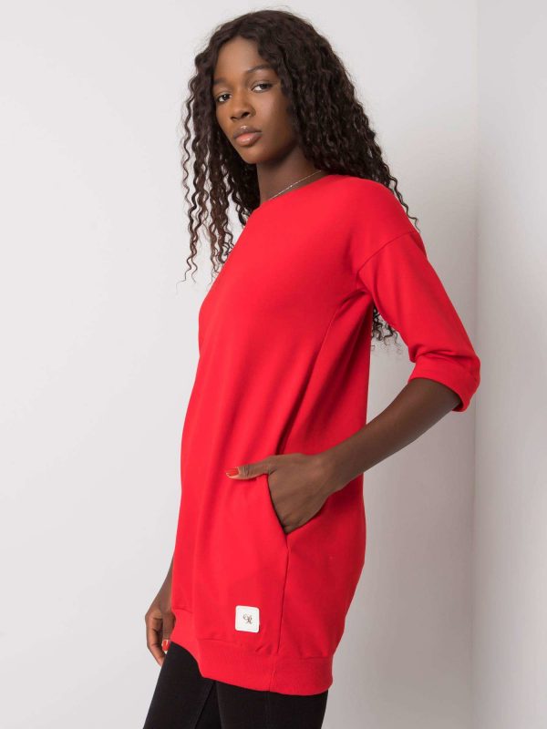 Red sweatshirt with pockets Iveta