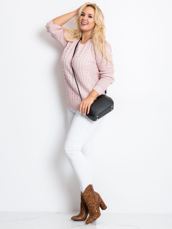 Pale Pink Plus Size Sweater Now