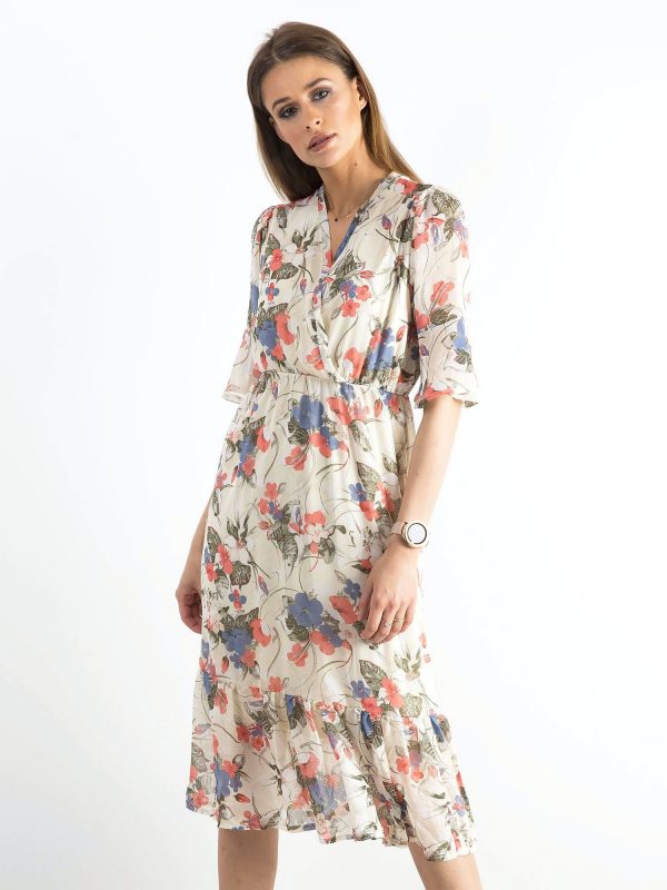 Light beige floral dress