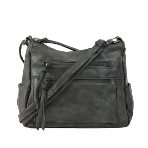 Dark Grey Eco Leather Handbag