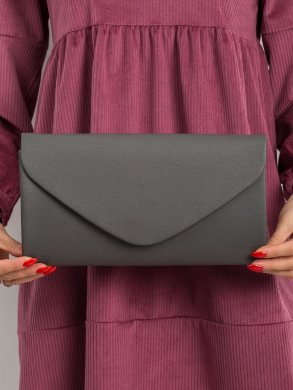 Dark gray oblong clutch bag