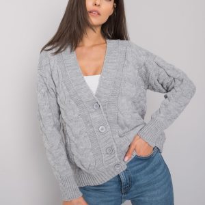 Grey cardigan with braids Danville RUE PARIS