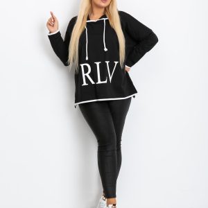 Black plus size sweatshirt Skip