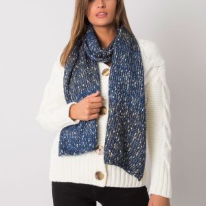 Dark blue women's scarf with gold thread