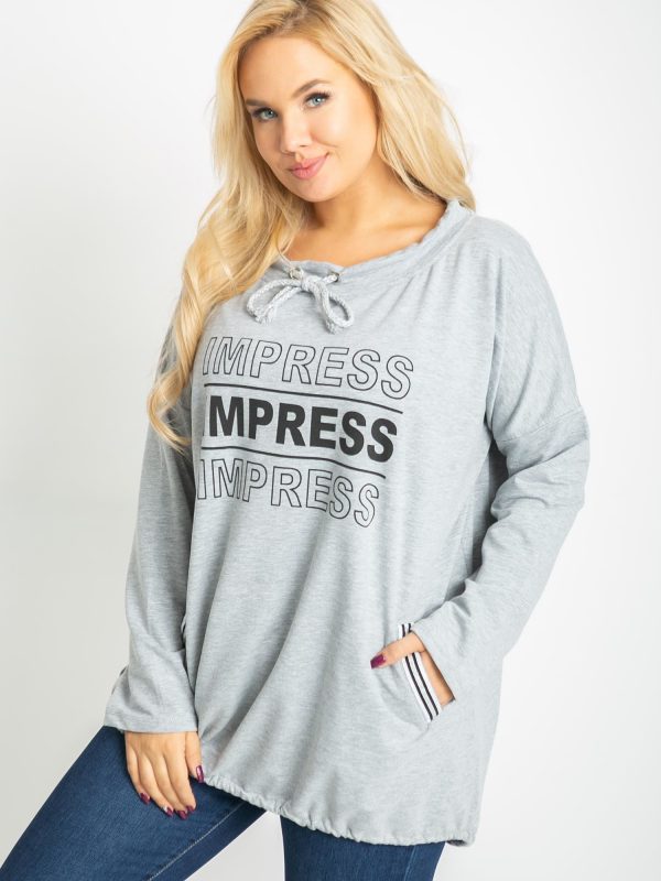 Grey plus size sweatshirt Impress