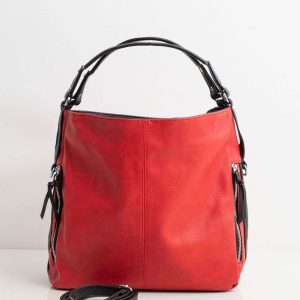 Red eco leather city bag