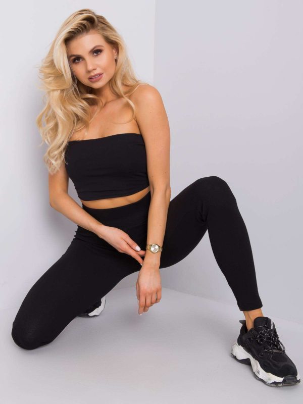 Black Sanja Ribbed Leggings