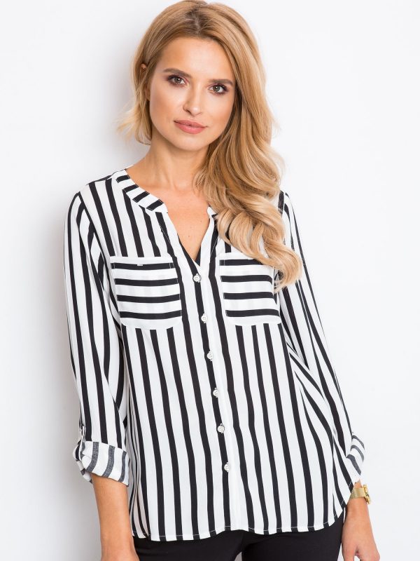 RUE PARIS White-Black Blouse Forever